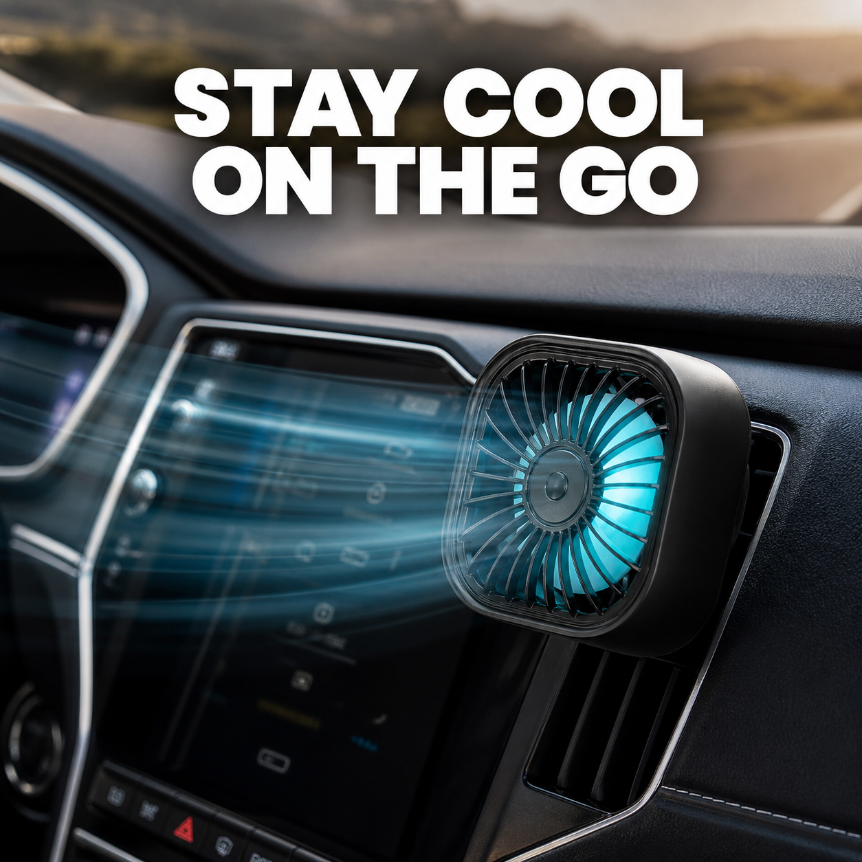 Mini Car Vent Fan Amagi: Portable Car Cooling Power