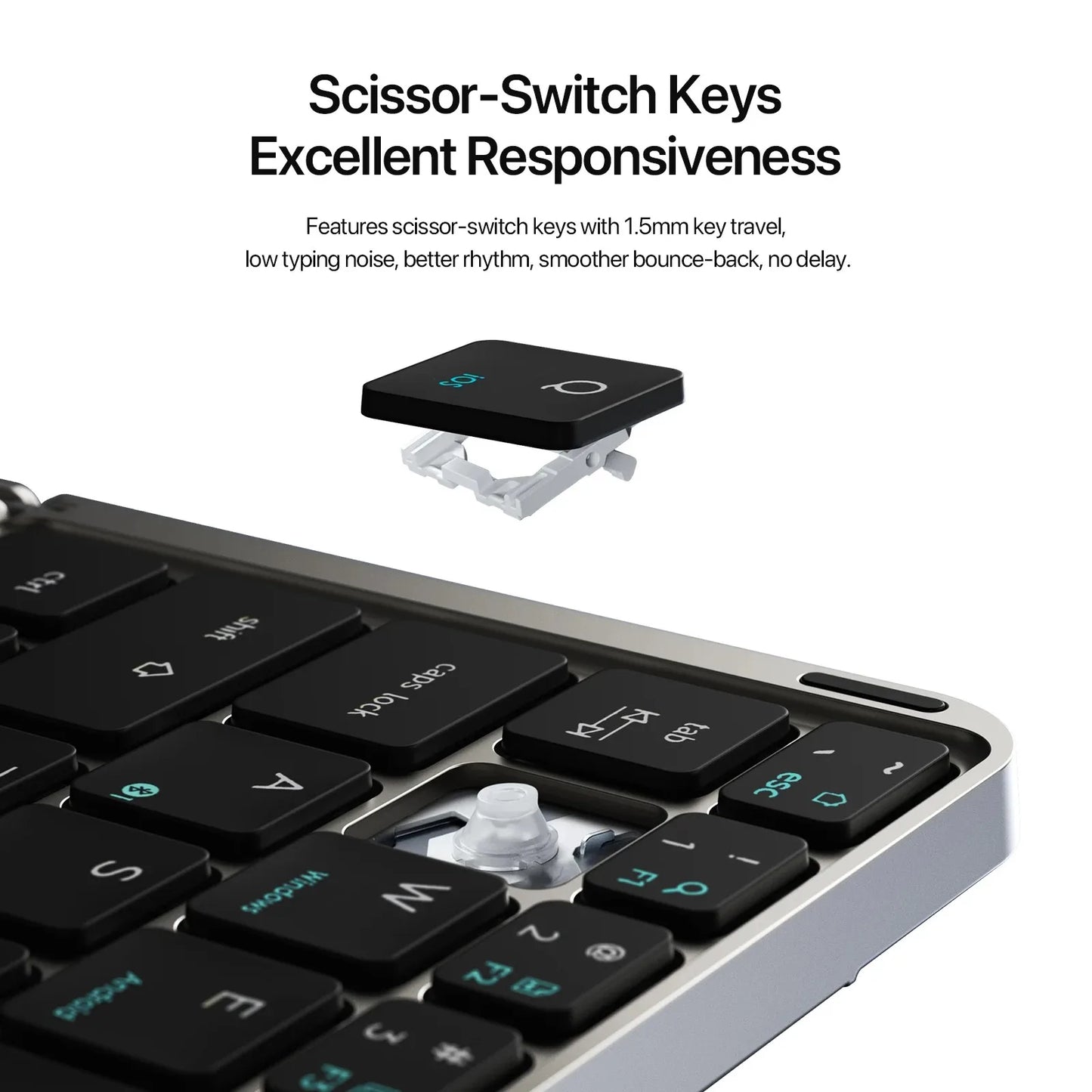 Foldable Bluetooth Keyboard with Touchpad & Holde