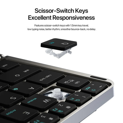 Foldable Bluetooth Keyboard with Touchpad & Holde