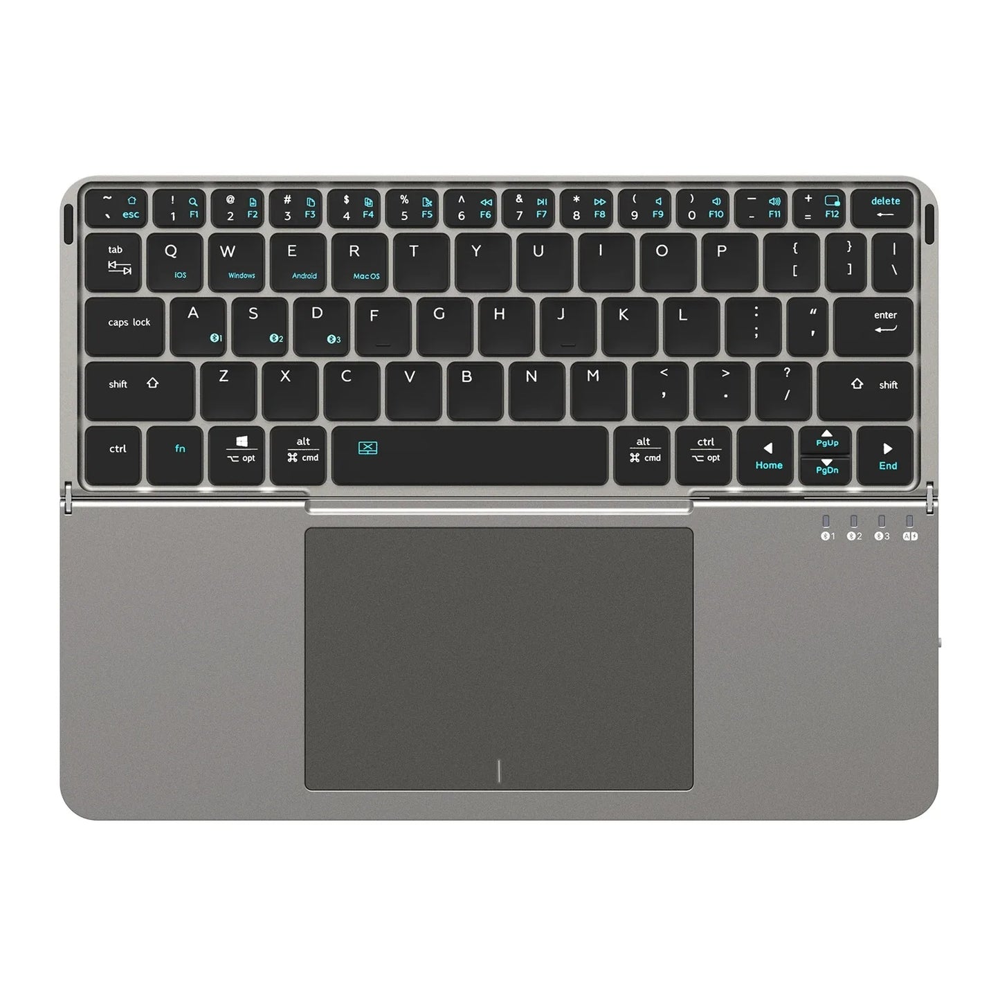 Foldable Bluetooth Keyboard with Touchpad & Holde