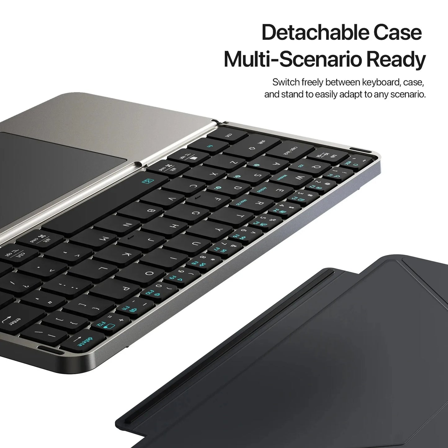 Foldable Bluetooth Keyboard with Touchpad & Holde