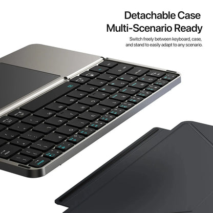 Foldable Bluetooth Keyboard with Touchpad & Holde