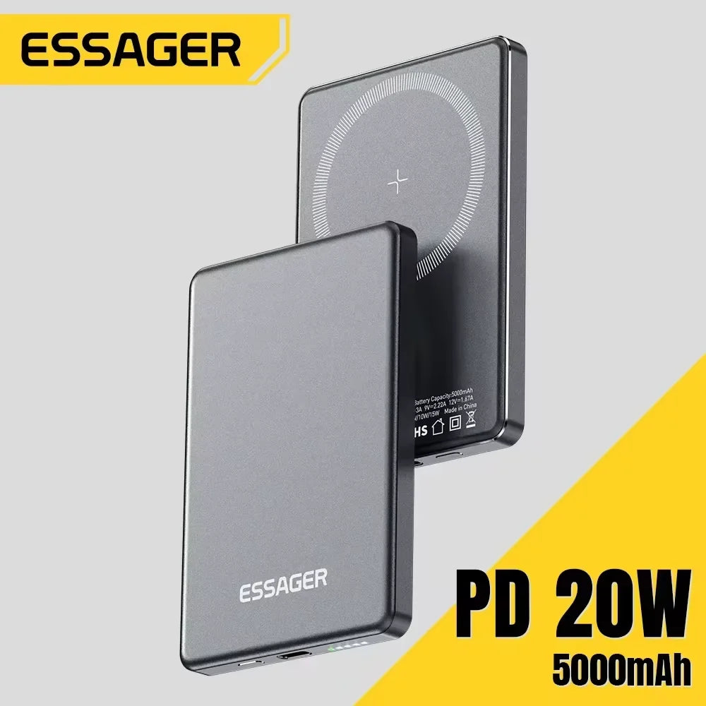 Essager Thin Wireless Power Bank 5000mAh Portable