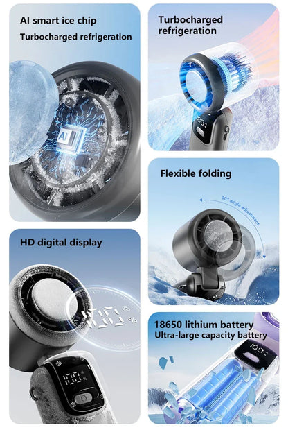 Lenovo Ice Cooling Handheld Fan 10Chill0 Speeds Turbo Fast