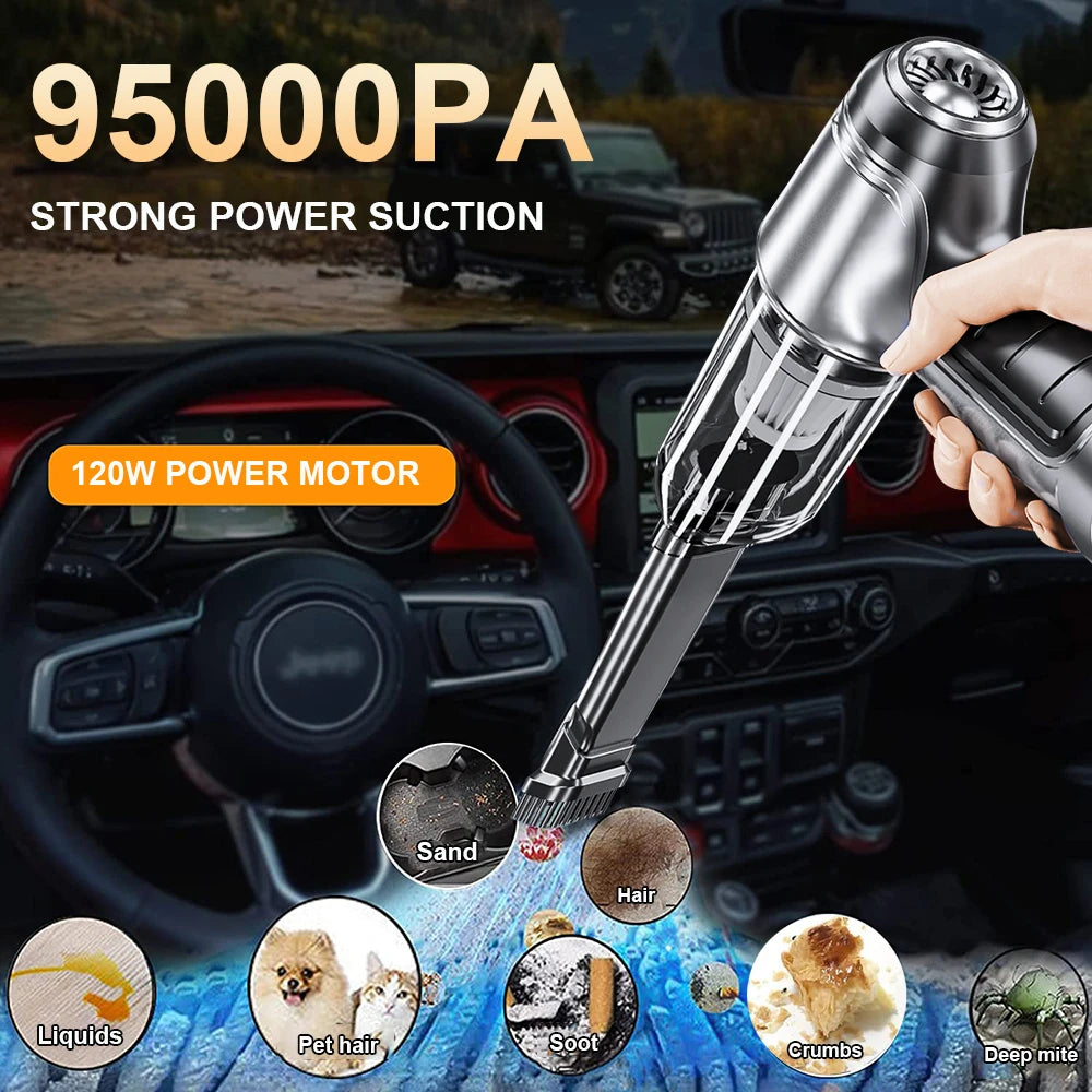 Car Vacuum Cleaner Wireless Portable 95000PA Power
