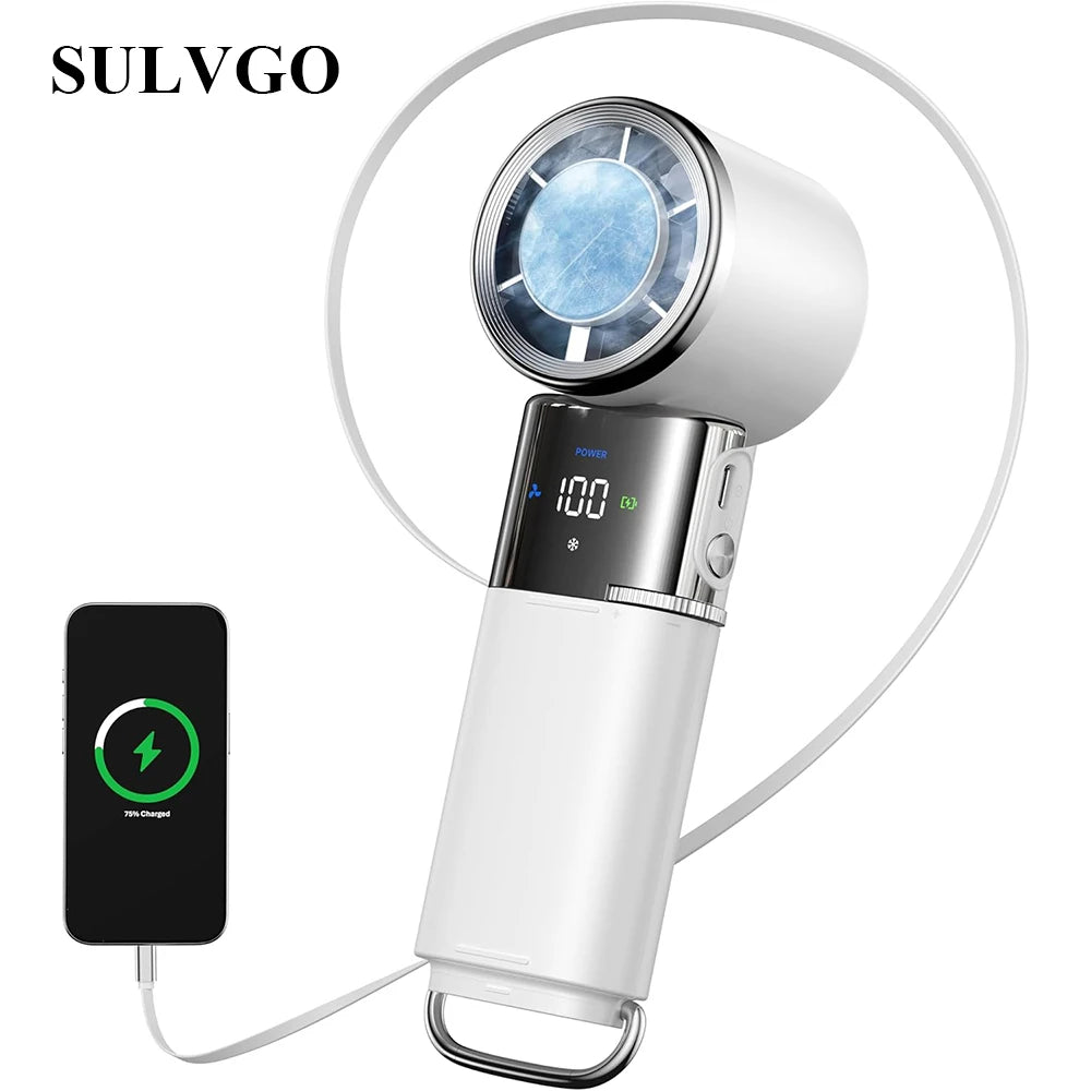 Portable Ice Cooling Fan Fast USB Rechargeable