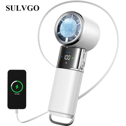 Portable Ice Cooling Fan Fast USB Rechargeable