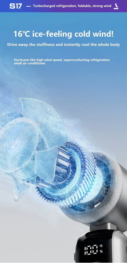Lenovo Ice Cooling Handheld Fan 10Chill0 Speeds Turbo Fast
