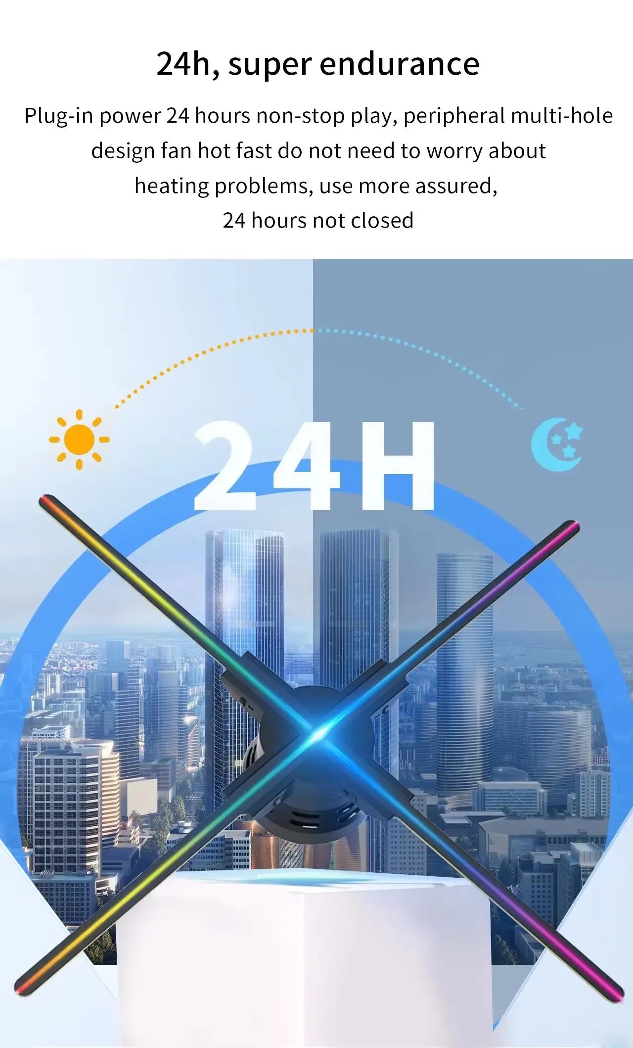 3D Holographic Fan Projector Display Hologram