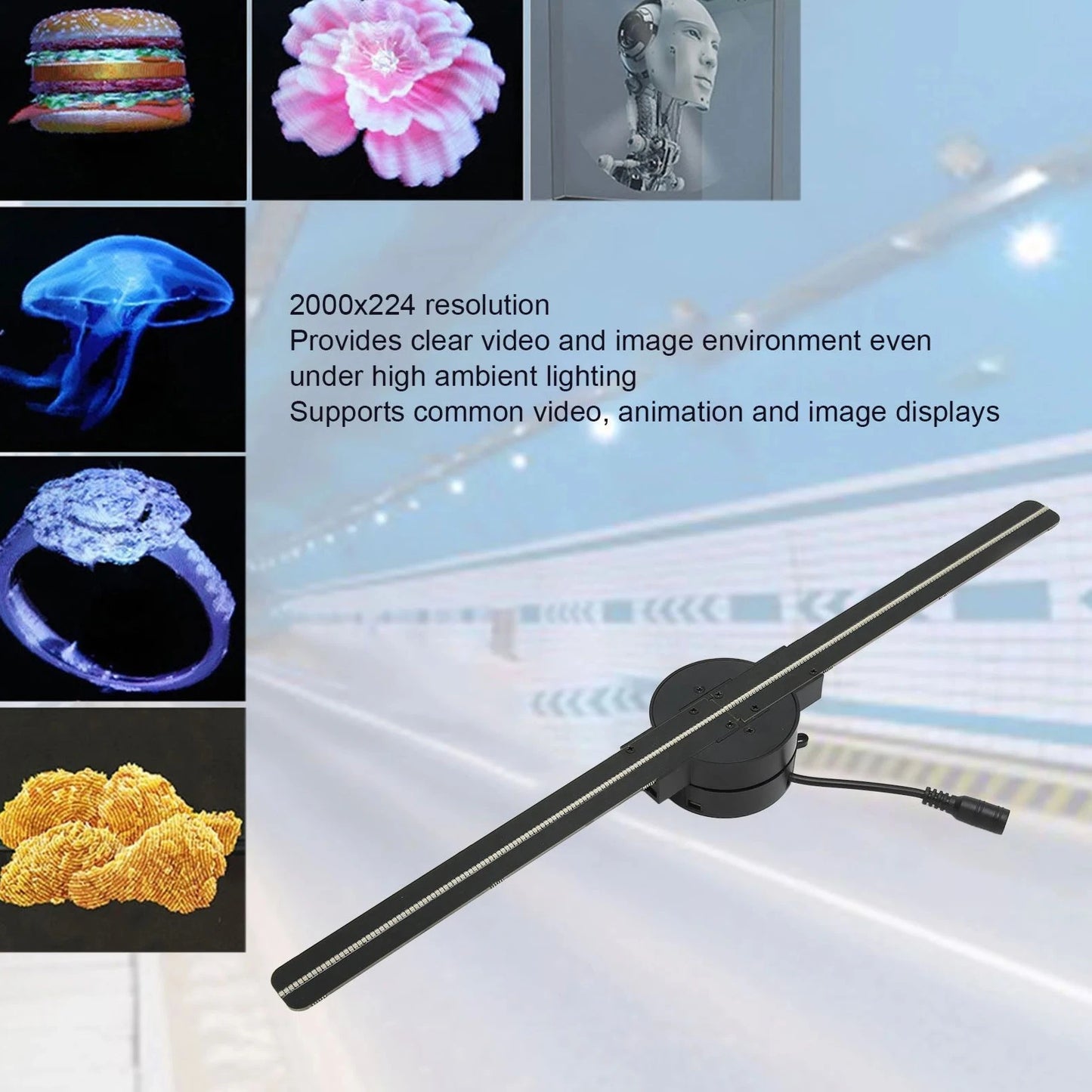 3D Hologram Fan 42CM WiFi Light Projector HD