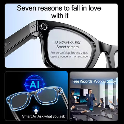 Cyan AI Smart Glasses with Camera, Real-Time Translation & Bluetooth Calling