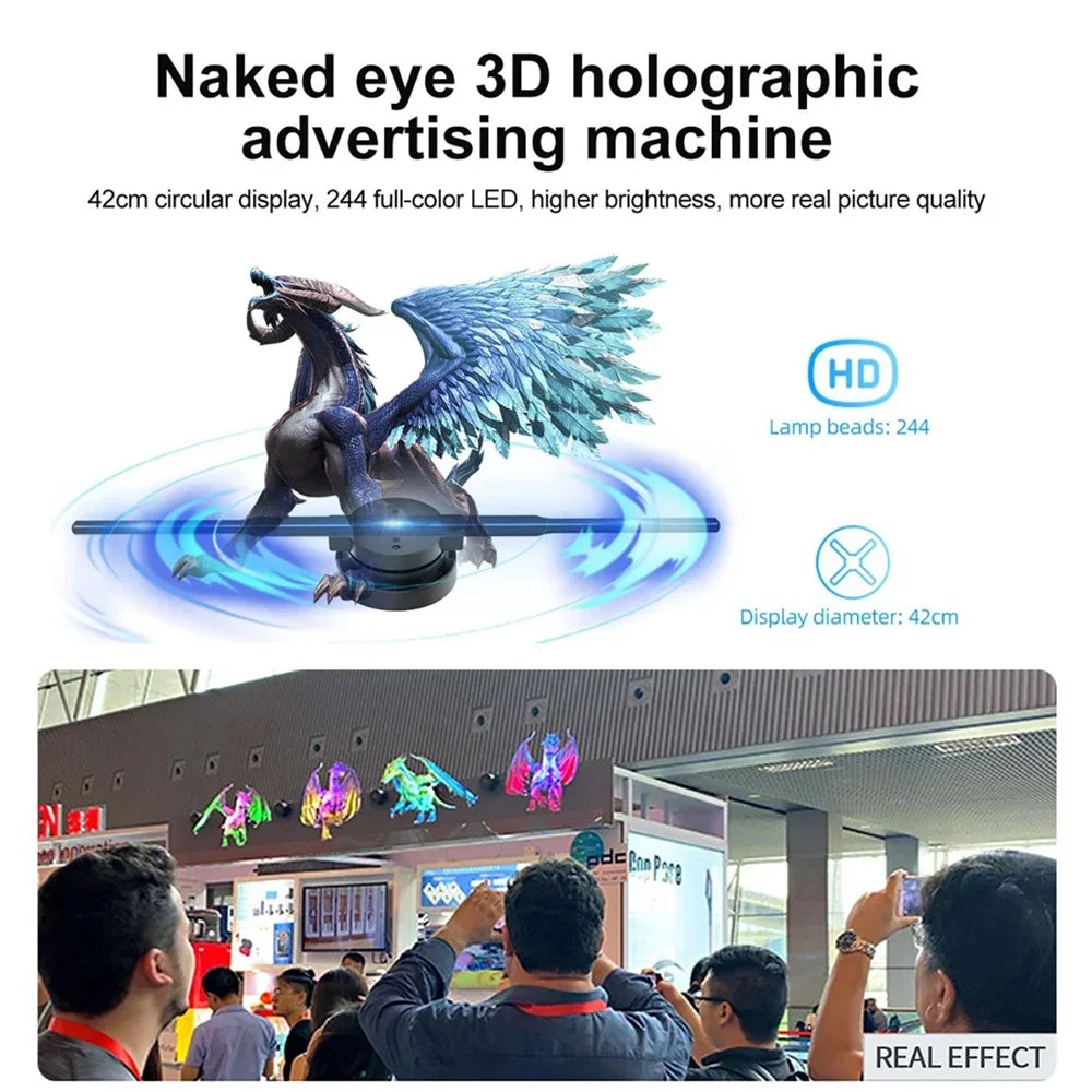 3D Hologram Fan 42CM WiFi Light Projector HD