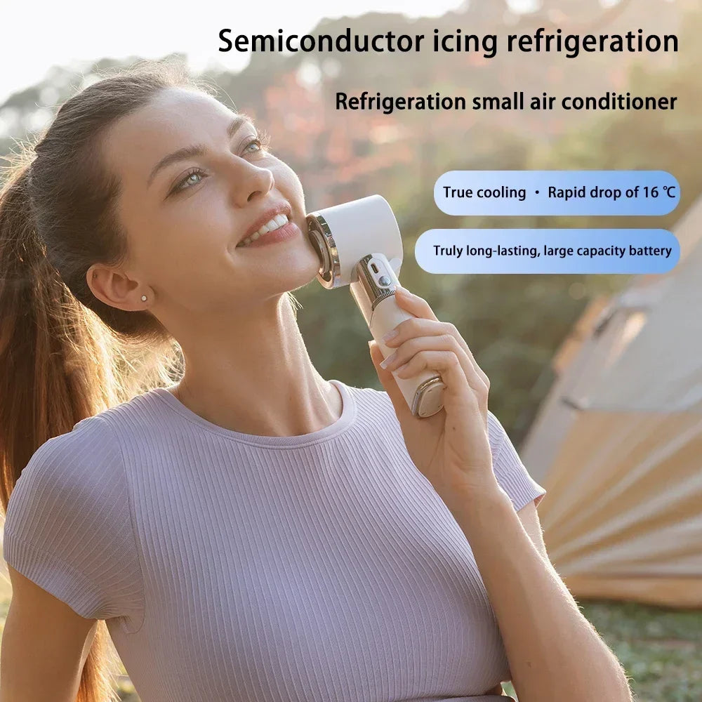 Portable Ice Cooling Fan Fast USB Rechargeable