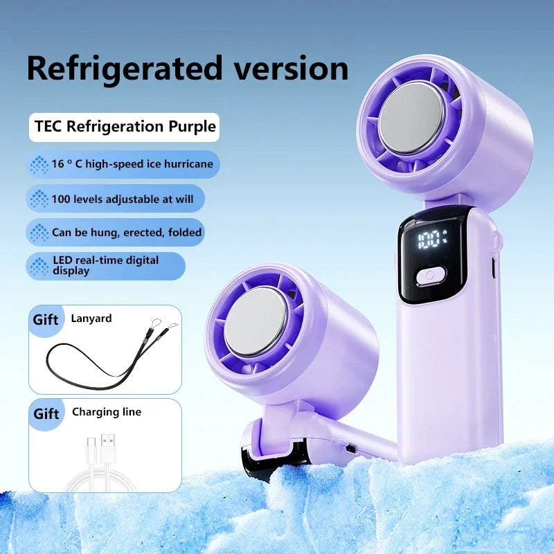 Lenovo Ice Cooling Handheld Fan 10Chill0 Speeds Turbo Fast