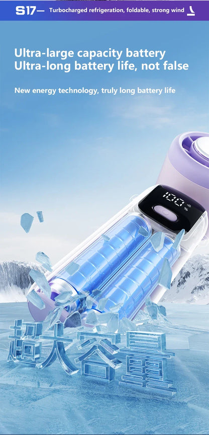 Lenovo Ice Cooling Handheld Fan 10Chill0 Speeds Turbo Fast