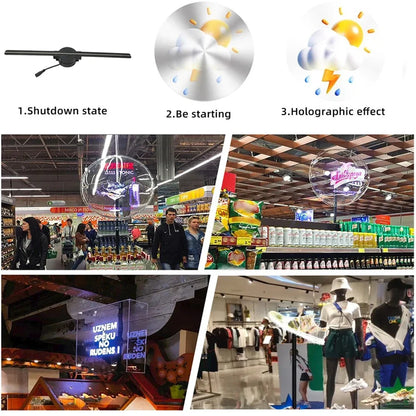 3D Hologram Fan 42CM WiFi Light Projector HD