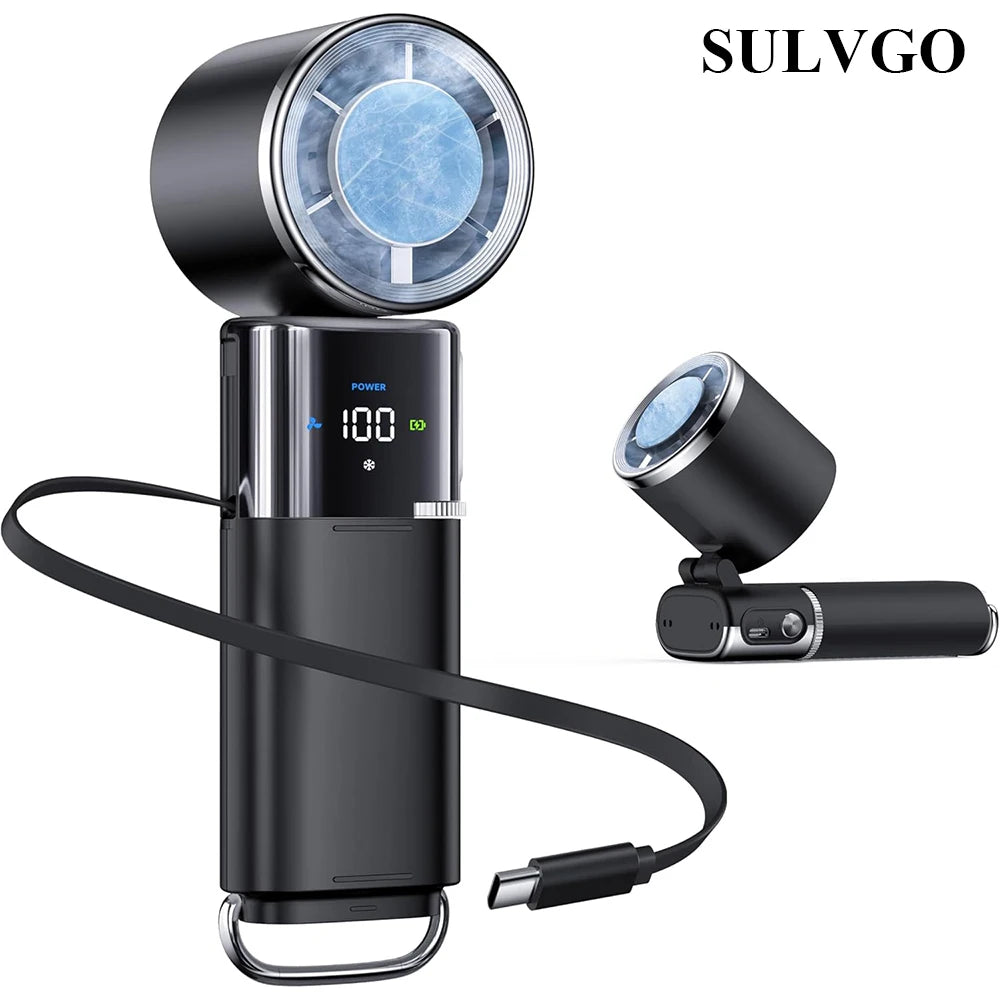 Portable Ice Cooling Fan Fast USB Rechargeable