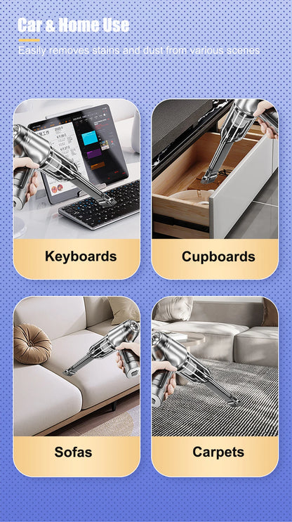 Car Vacuum Cleaner Wireless Portable 95000PA Power