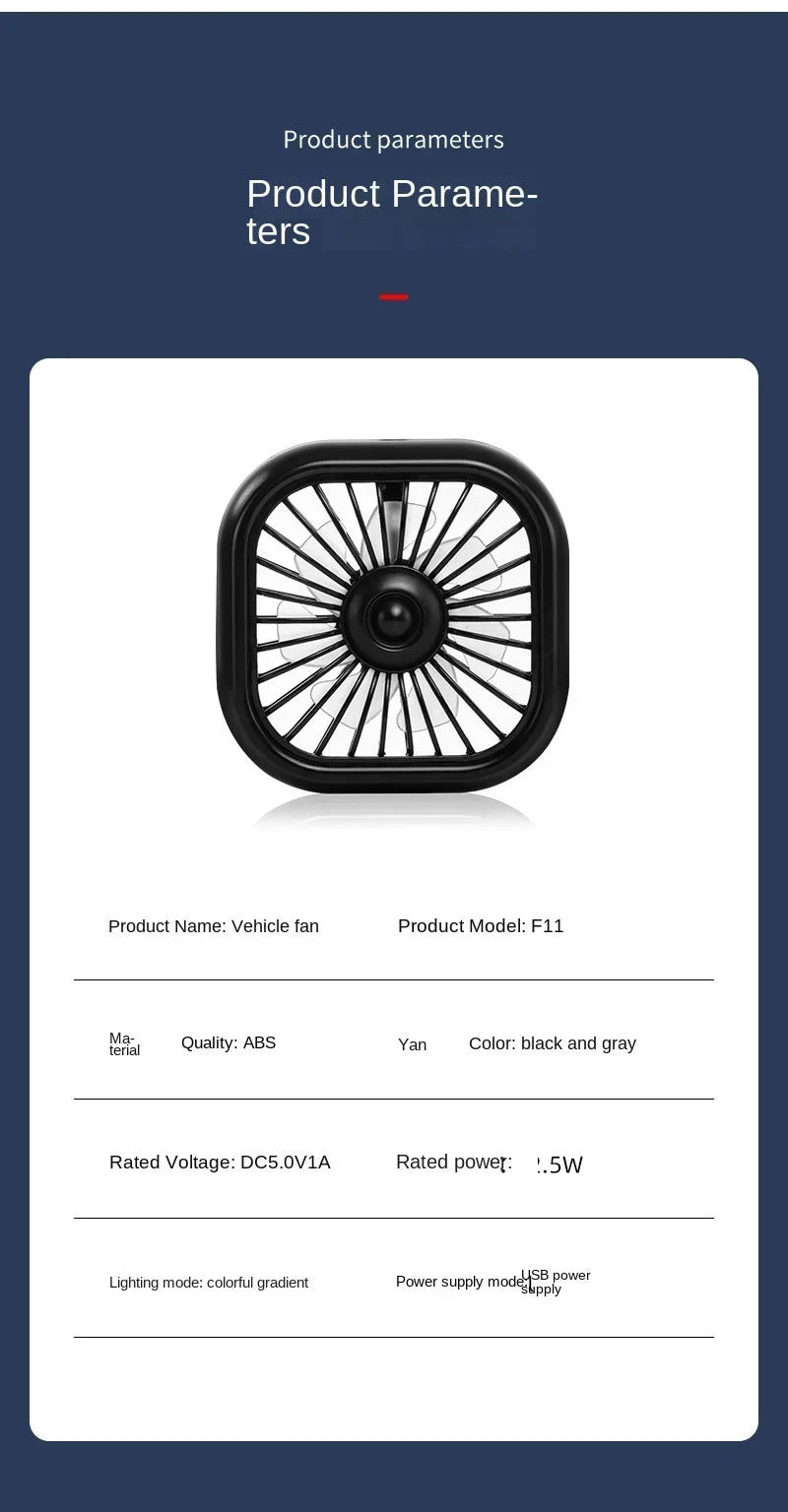 Mini Car Vent Fan Amagi: Portable Car Cooling Power