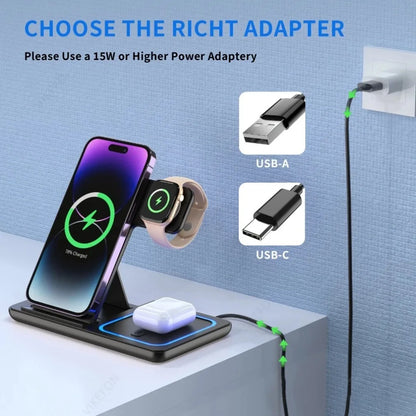 3 in 1 30W Foldable Wireless Charging Station Power