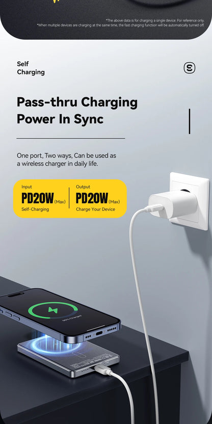 Essager Thin Wireless Power Bank 5000mAh Portable