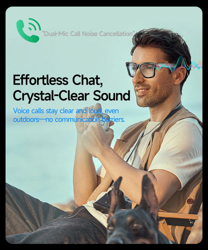 Cyan AI Smart Glasses with Camera, Real-Time Translation & Bluetooth Calling