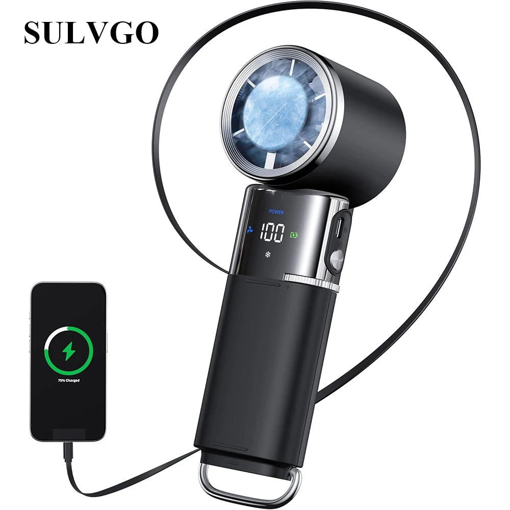 Portable Ice Cooling Fan Fast USB Rechargeable