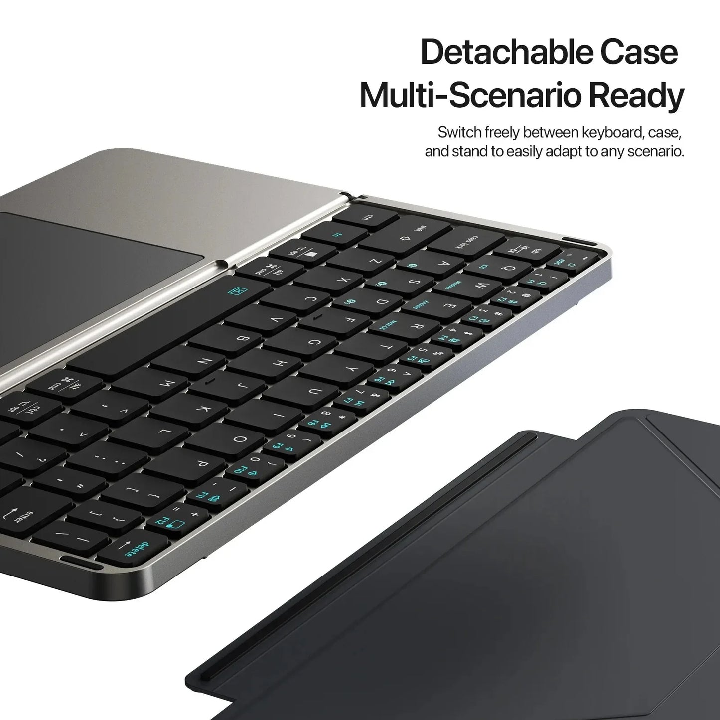Foldable Bluetooth Keyboard with Touchpad & Holde