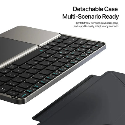 Foldable Bluetooth Keyboard with Touchpad & Holde