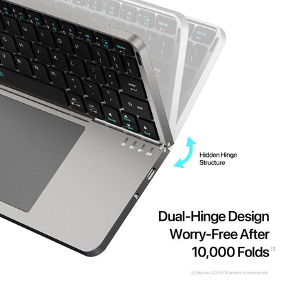 Foldable Bluetooth Keyboard with Touchpad & Holde