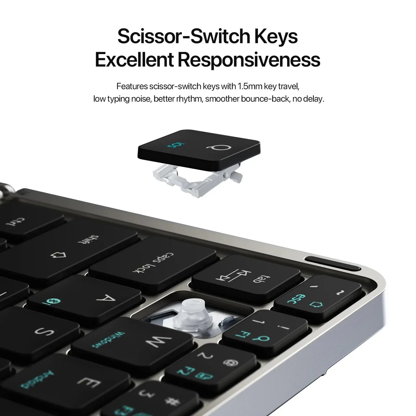 Foldable Bluetooth Keyboard with Touchpad & Holde