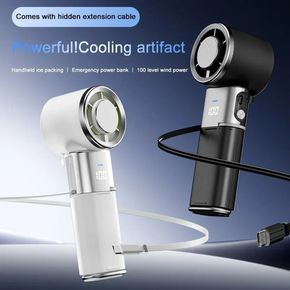 Portable Ice Cooling Fan Fast USB Rechargeable