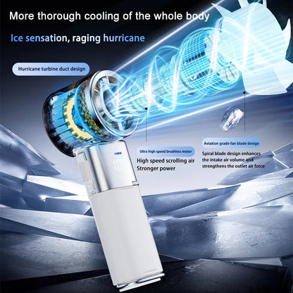 Portable Ice Cooling Fan Fast USB Rechargeable