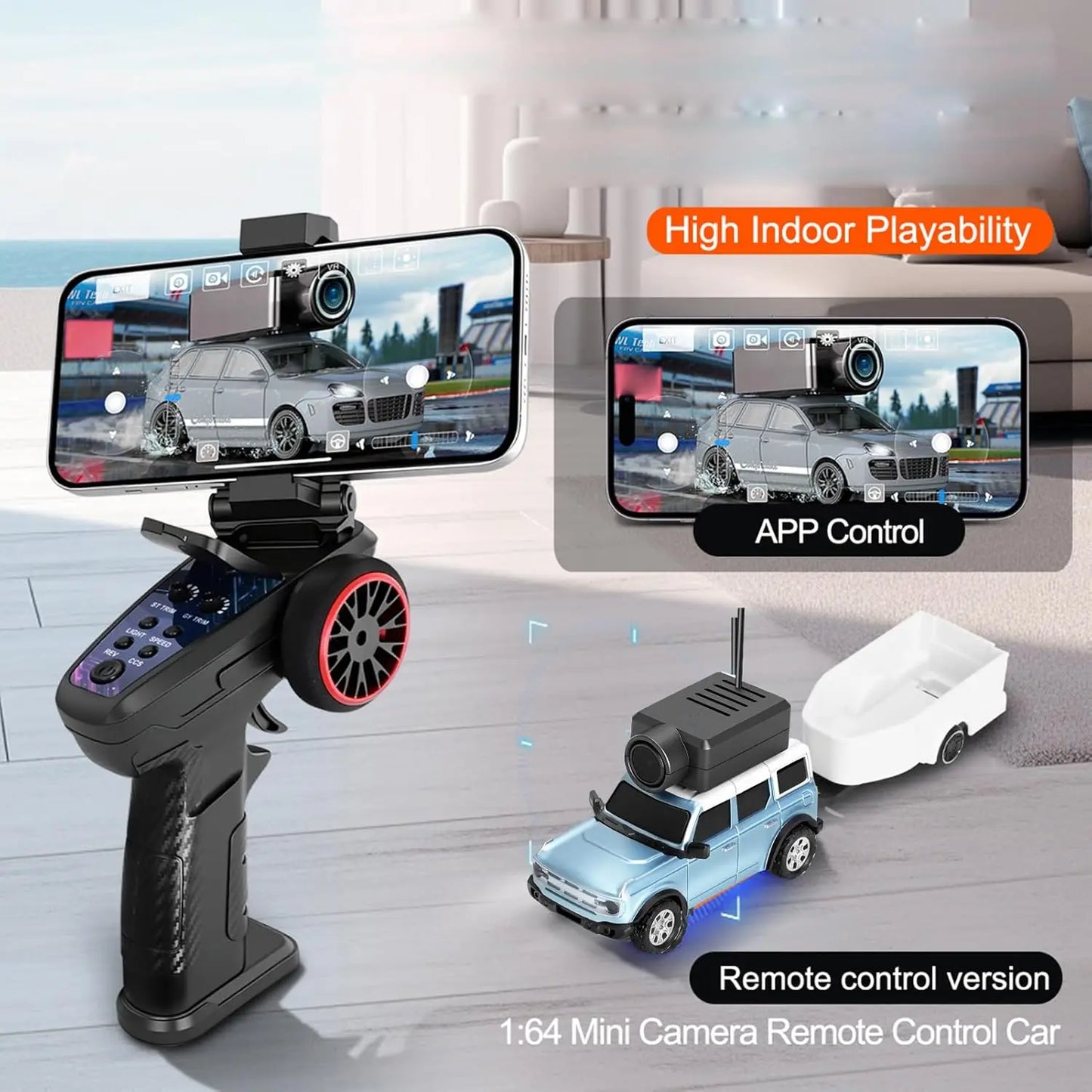 1/64 Mini RC Car 2.4G FPV Camera Drift Car