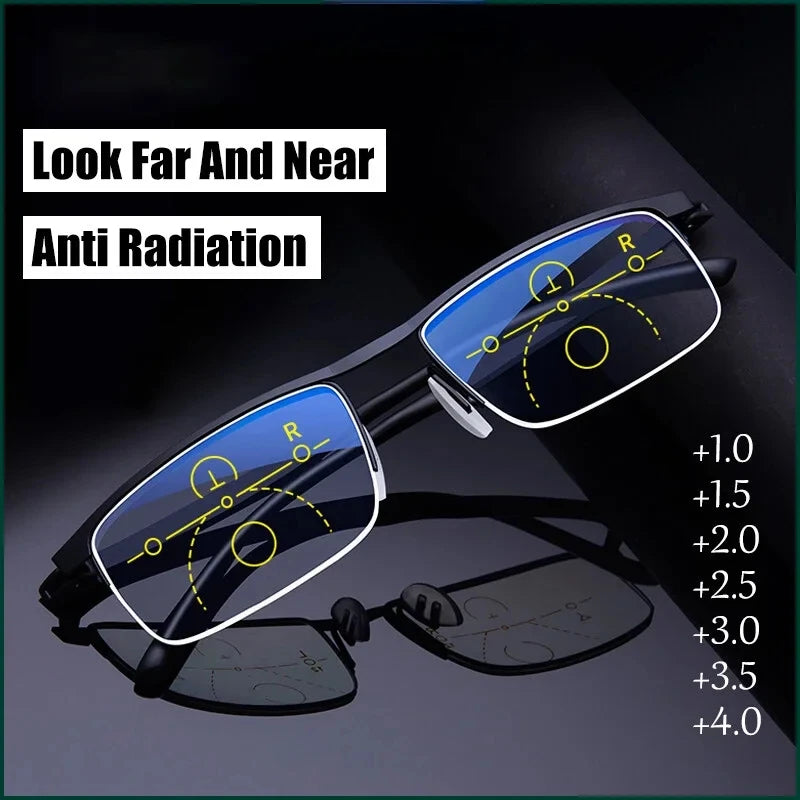 Progressive Multifocal Reading Glasses Anti-Blue