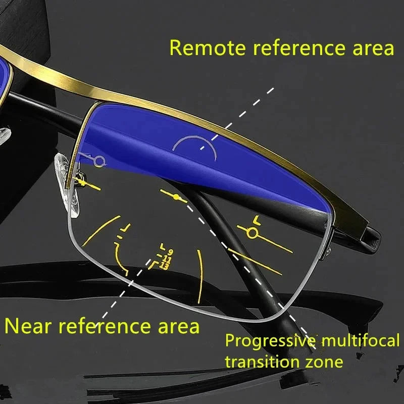 Progressive Multifocal Reading Glasses Anti-Blue