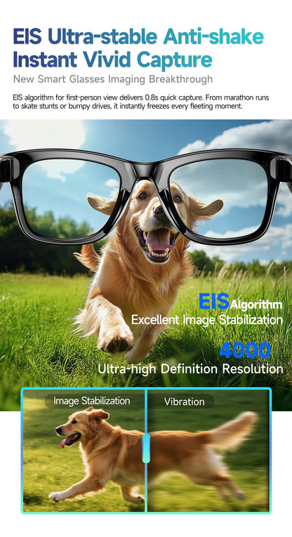 Cyan AI Smart Glasses with Camera, Real-Time Translation & Bluetooth Calling