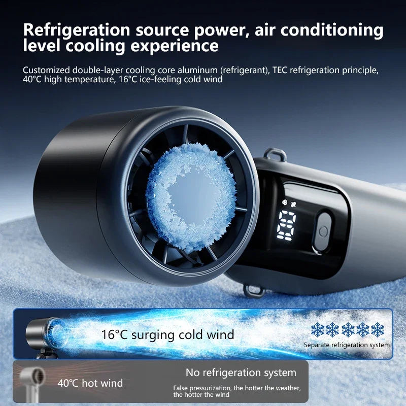 Lenovo Ice Cooling Handheld Fan 10Chill0 Speeds Turbo Fast