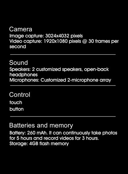 4K HD AI Smart Glasses 800w Pixel Camera Pro