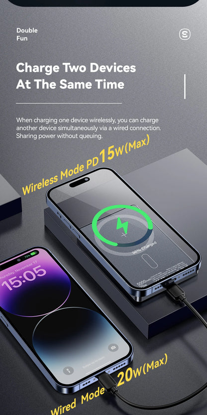 Essager Thin Wireless Power Bank 5000mAh Portable