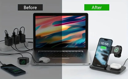 3 in 1 30W Foldable Wireless Charging Station Power